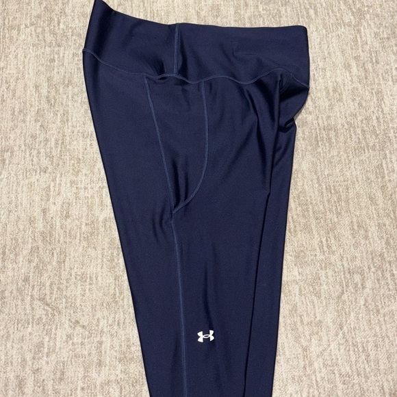 1X Under Armour Leggings Navy Blue Womens Compression Heat gear Capri - Picture 1 of 5